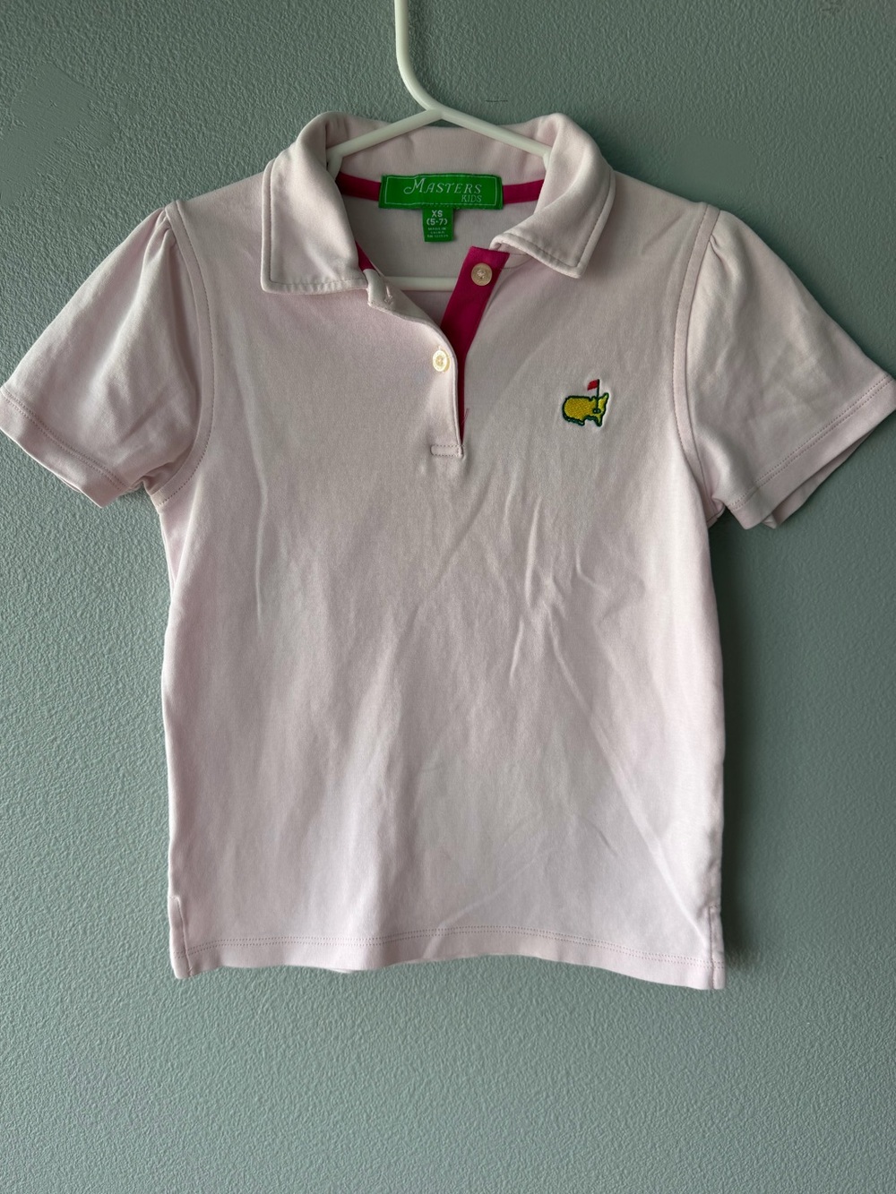 Masters Kids light pink short sleeve golf polo shirt Girls’ size XS 5-7